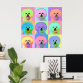 Op Art - Bichon Frise - Cody Poster (Thuiskantoor)