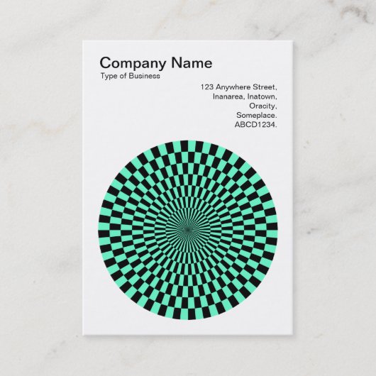 Op Art — Black en Turquoise Visitekaartje (Voorkant)