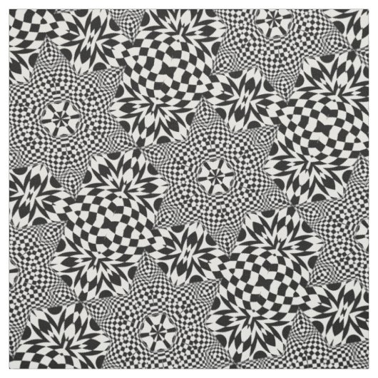 Op Art Black en White Stof (Swatch)