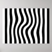 Op Art Black en White Twisted Stripes Poster (Voorkant)