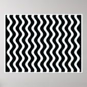 Op Art Black en White Waves Twee Poster (Voorkant)