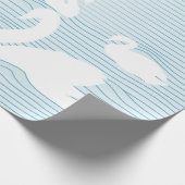 OP Art Blauwe Zwanendrift Inpakpapier (Hoek)