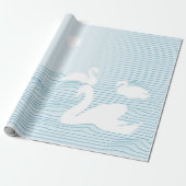 OP Art Blue Swan Drift inpakpapier (Uitgerold)