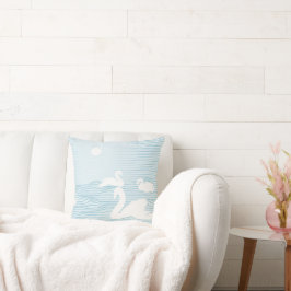 OP Art Blue Swan Drift Mok Kussen