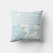 OP Art Blue Swan Drift Mok Kussen (Achterkant)