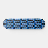 Op Art Blue Wave Pattern Skateboard (Horizontaal)