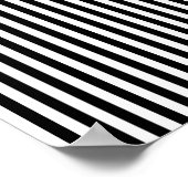 Op Art Bulging Vertical Stripes Black en White Poster (Hoek)