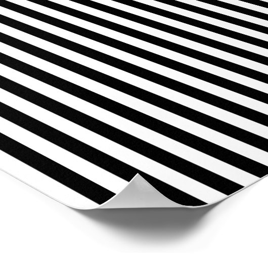 Op Art Bulging Vertical Stripes Black en White Poster (Hoek)