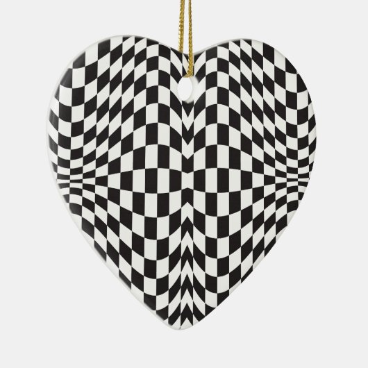 Op Art Checks Keramisch Ornament (Rechts)