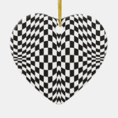 Op Art Checks Keramisch Ornament (Voorkant)