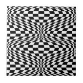 Op Art Checks Tegeltje (Voorkant)