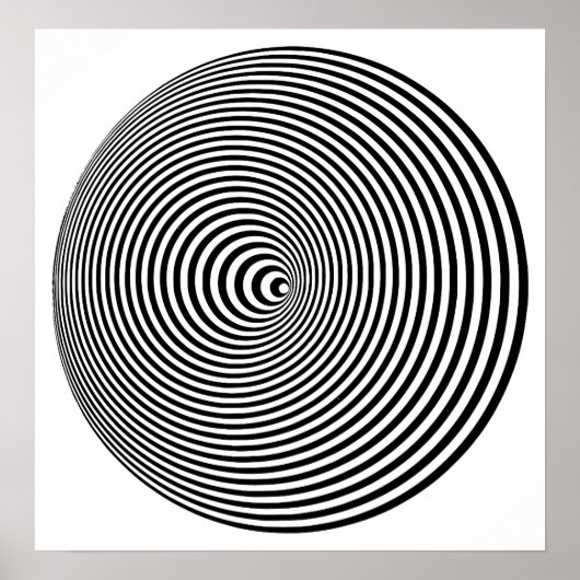 Op art Concentric Circles Poster (Voorkant)