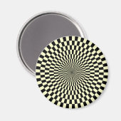Op Art — Cream en Black Magneet (Voorkant / Achterkant)