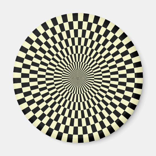 Op Art — Cream en Black Magneet (Voorkant)