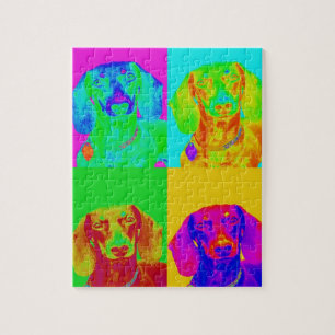 Op Art Dachshund Legpuzzel