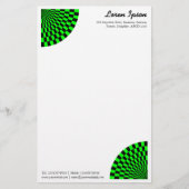 Op Art Fan - Groen en Zwart Briefpapier (Voorkant)