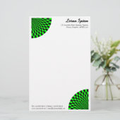 Op Art Fan - Groen en Zwart Briefpapier (Staand voorkant)