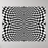 Op-Art Flash Black en White Poster (Voorkant)