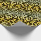 Op-Art Flash Goud en Zwart Cadeaupapier (Hoek)
