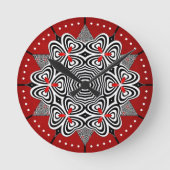 Op Art Flower Ronde Klok (Voorkant)