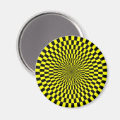 Op Art - Geel en Zwart Magneet (Voorkant / Achterkant)