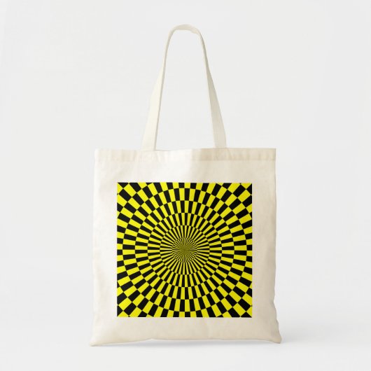 Op Art - Geel en Zwart Tote Bag (Voorkant)