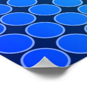 Op Art Gradient Polka Dots Blue Green White Poster (Hoek)