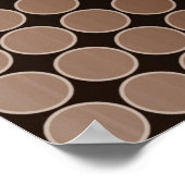 Op Art Gradient Polka Dots Monochrome Brown Poster (Hoek)