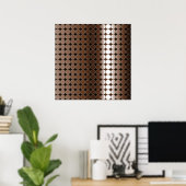 Op Art Gradient Polka Dots Monochrome Brown Poster (Thuiskantoor)