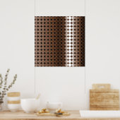 Op Art Gradient Polka Dots Monochrome Brown Poster (Keuken)