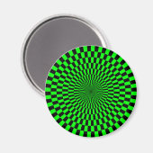 Op Art: Groen en Zwart Magneet (Voorkant / Achterkant)