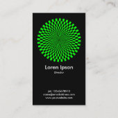 Op Art: Groen en Zwart Visitekaartje (Achterkant)