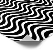 Op Art Horizontal Waves Black en White 01 Poster (Hoek)