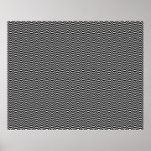 Op Art Horizontal Waves Black en White 01 Poster (Voorkant)