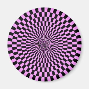 Op Art - Licht Violet en Zwart Magneet