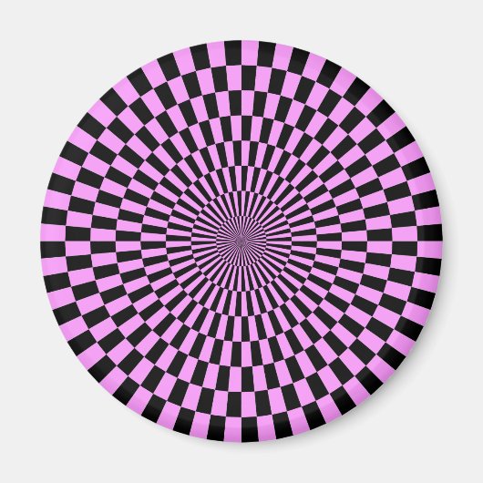 Op Art - Licht Violet en Zwart Magneet (Voorkant)