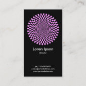 Op Art - Licht Violet en Zwart Visitekaartje (Achterkant)