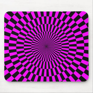 Op Art — Magenta en Black Muismat