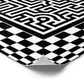 Op-Art Maze en Checkers Poster (Hoek)