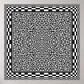 Op-Art Maze en Checkers Poster (Voorkant)