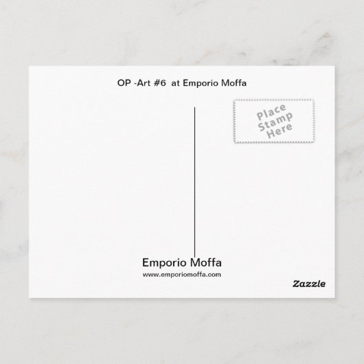 OP - Art nr. 6 op Emporio Moffa Briefkaart (Achterkant)