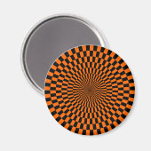 Op Art — Oranje en zwart Magneet (Voorkant / Achterkant)