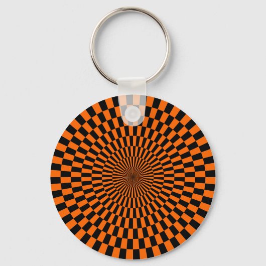 Op Art — Oranje en zwart Sleutelhanger (Voorkant)