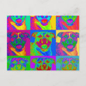 Op Art Pitbull Briefkaart (Voorkant)