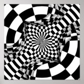 Op art Psychedelic-checkers Poster (Voorkant)
