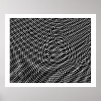 Op Art Random Moire Waves 01 Poster
