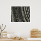 Op Art Random Moire Waves 09 Poster (Keuken)