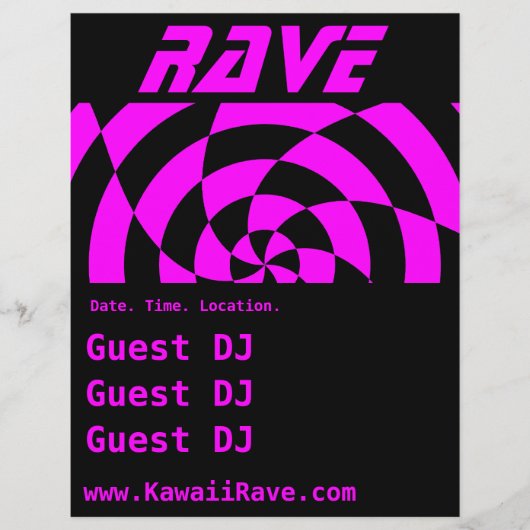 Op Art Rave Aangepaste Flyer (Voorkant)