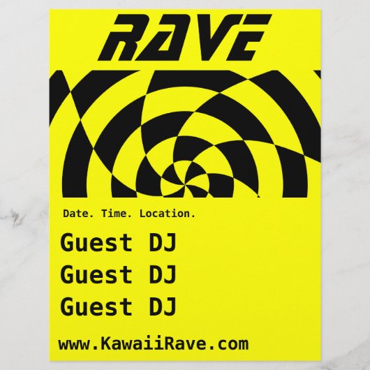 Op Art Rave Aangepaste Flyer (Voorkant)