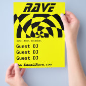 Op Art Rave Aangepaste Flyer (Hand)